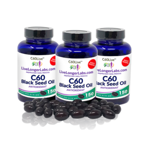 c60 and black seed, live longer labs, c60live, carbon c60, black seed, nigella sativa, capsules